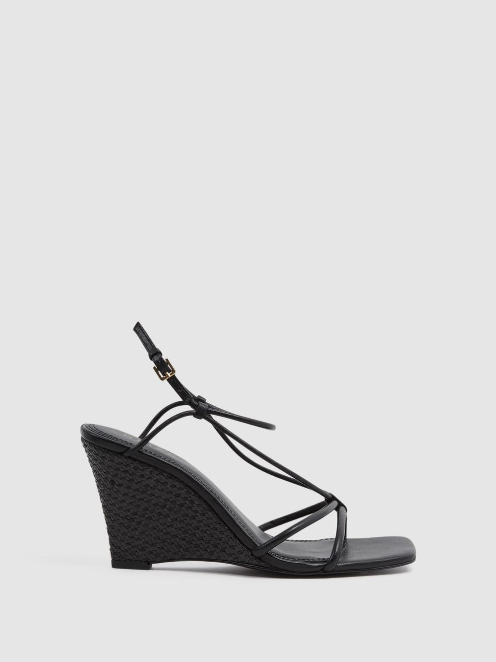 Reiss Heels | Daisey Strappy Wedge Heels Black - Women