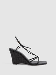 Reiss Heels | Daisey Strappy Wedge Heels Black - Women