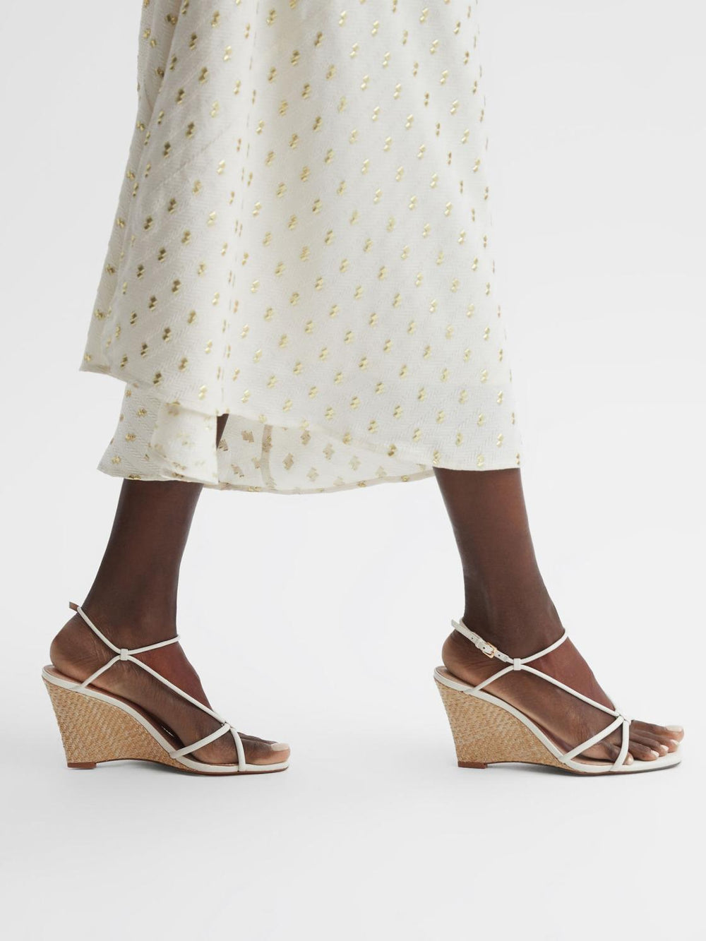 Reiss Heels | Daisey Strappy Wedge Heels Black - Women