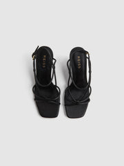 Reiss Heels | Daisey Strappy Wedge Heels Black - Women