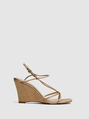 Reiss Heels | Daisey Strappy Wedge Heels Black - Women