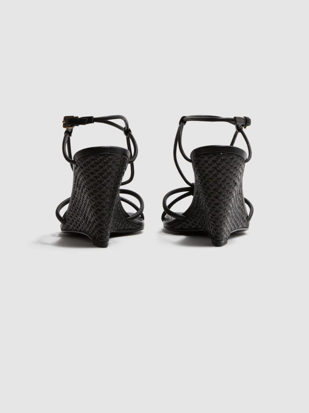 Reiss Heels | Daisey Strappy Wedge Heels Black - Women