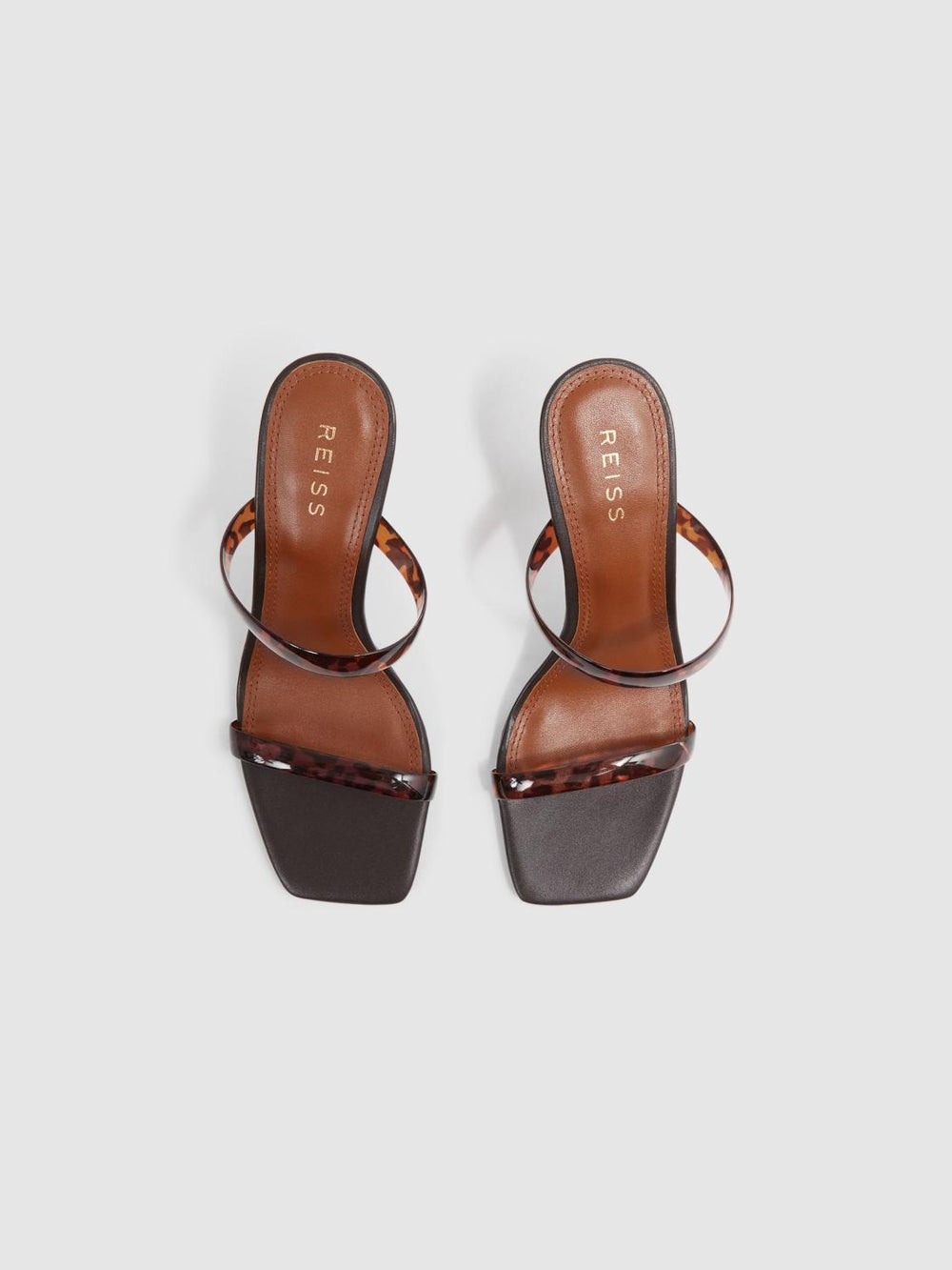 Reiss Heels | Emery Tortoiseshell Double Strap Heels Tortoise - Women