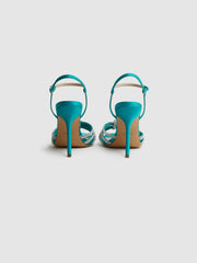 Reiss Heels | Estel Embellished Heeled Sandals Blue - Women