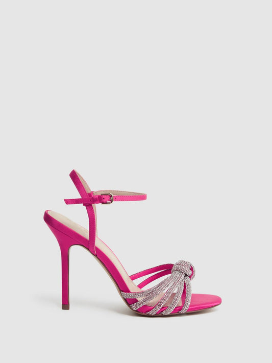 Reiss Heels | Estel Embellished Heeled Sandals Pink - Women