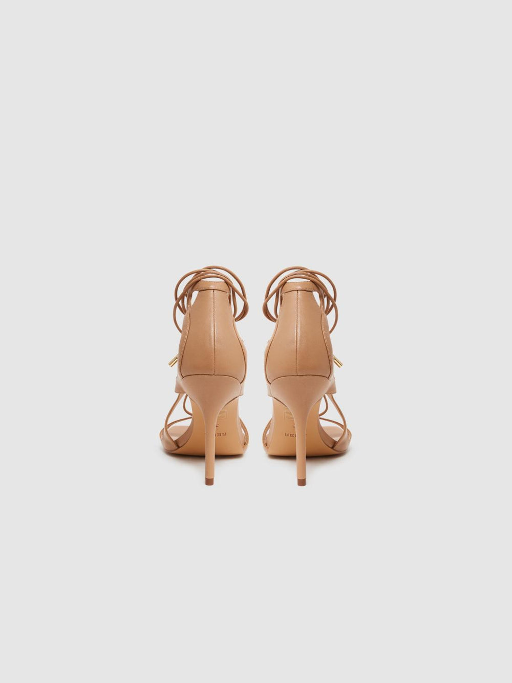 Reiss Heels | Kate Leather Strappy High Heel Sandals Biscuit - Women