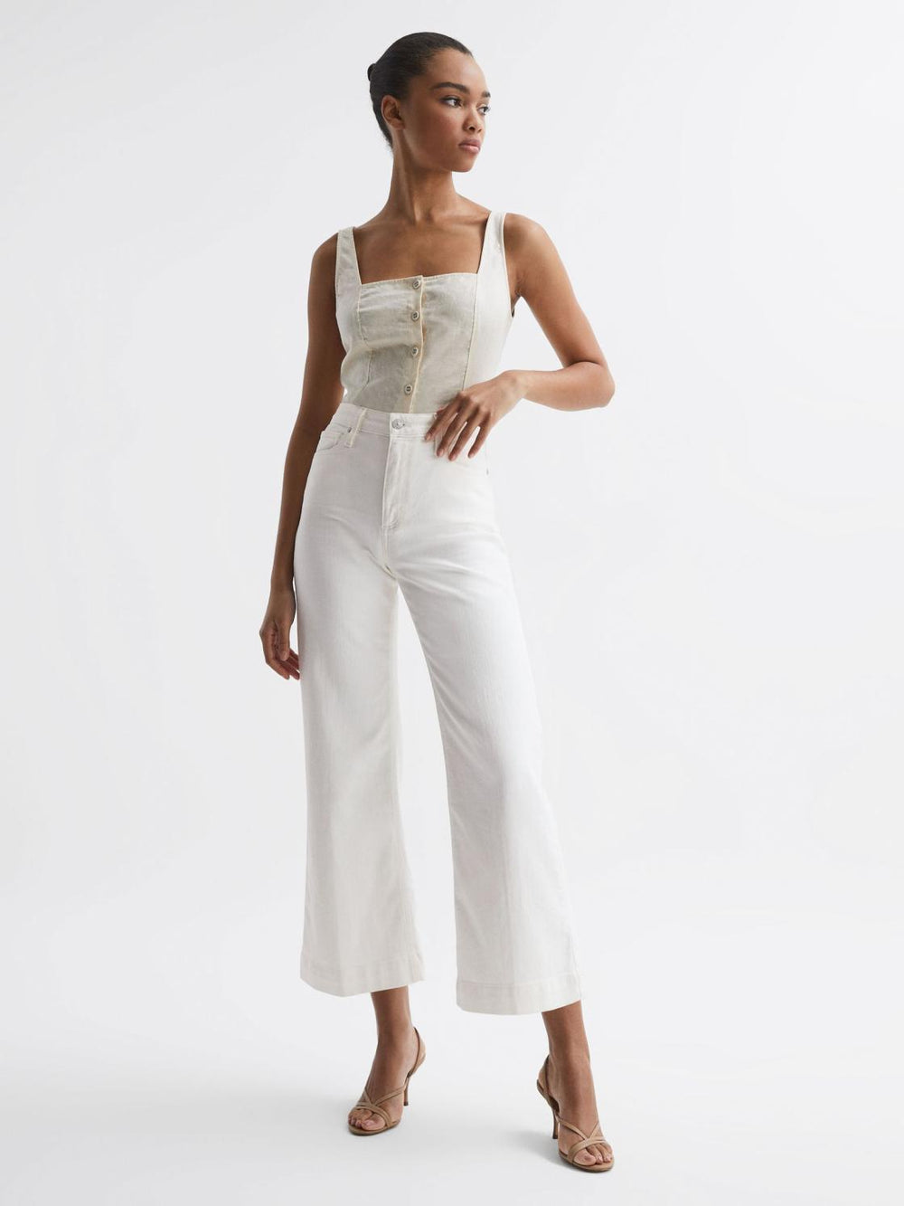 Reiss Jeans | Anessa Paige High Rise Flared Jeans Ecru - Women