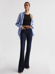 Reiss Jeans | Beau High Rise Skinny Flared Jeans Dark Indigo - Women
