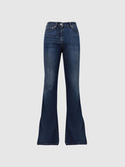 Reiss Jeans | Beau High Rise Skinny Flared Jeans Mid Blue - Women