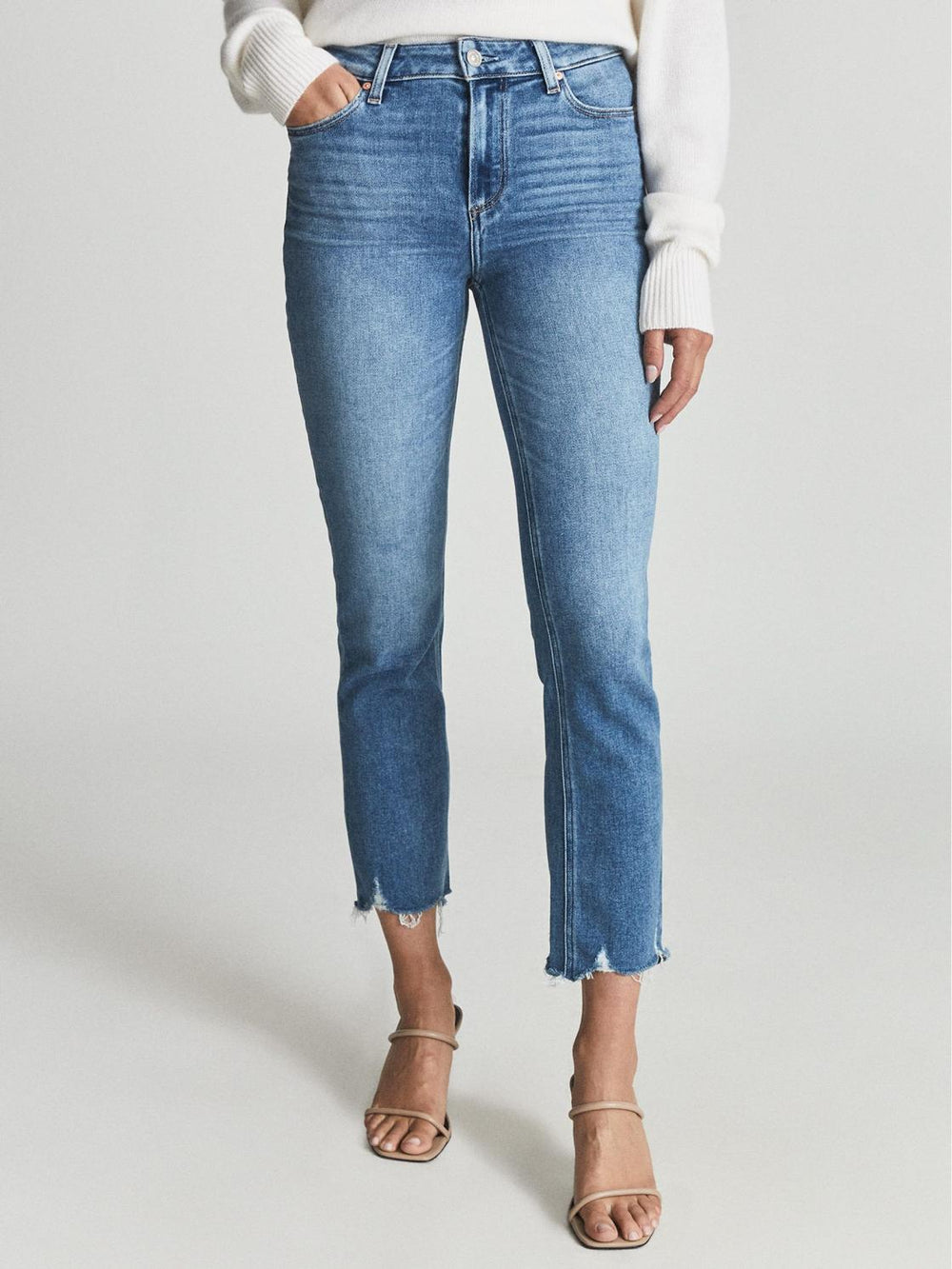 Reiss Jeans | Cindy Paige High Rise Slim Fit Jeans Light Wash Denim - Women