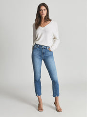 Reiss Jeans | Cindy Paige High Rise Slim Fit Jeans Light Wash Denim - Women