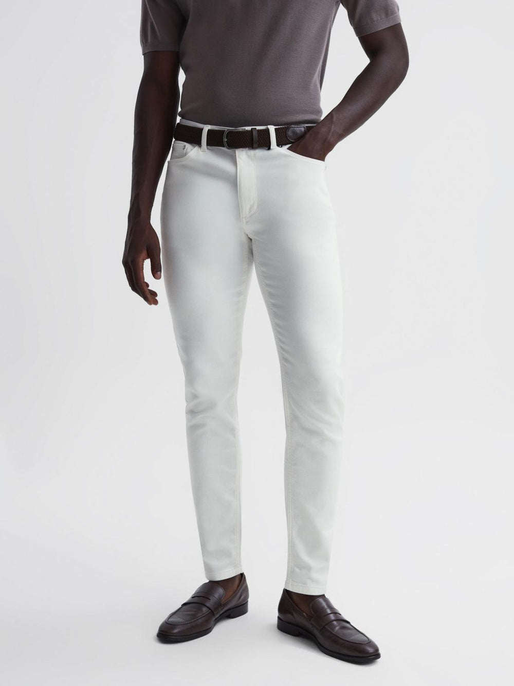 Reiss Jeans | Dover Slim Fit Brushed Jeans White - Men