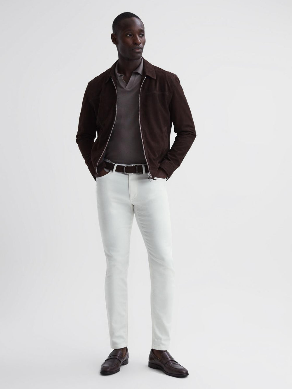 Reiss Jeans | Dover Slim Fit Brushed Jeans White - Men