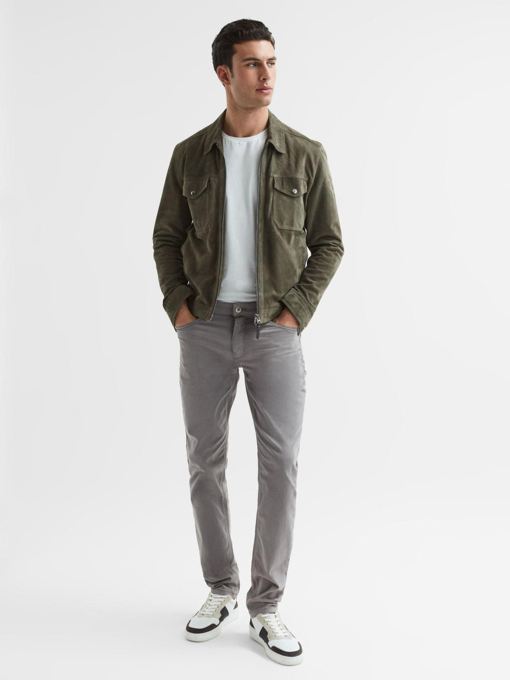 Reiss Jeans | Federal Paige Slim Fit Straight Leg Jeans Brushed Nickel - Men