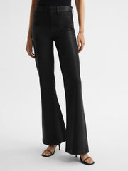 Reiss Jeans | Genevieve Paige Flared Coated Jeans Black - Women