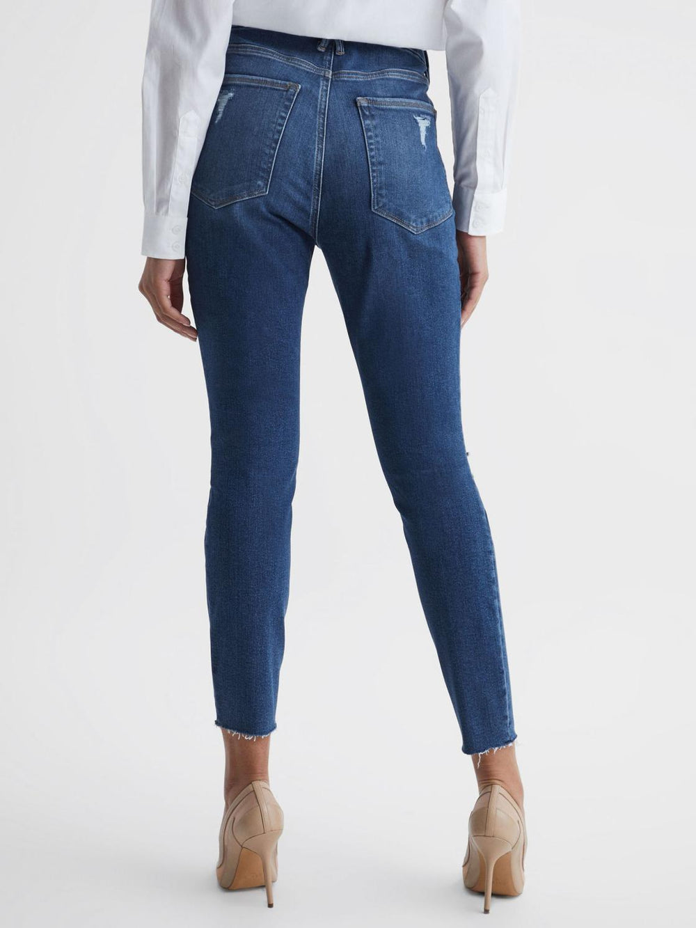 Reiss Jeans | Good American Cropped Skinny Jeans Dark Blue - Women