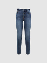 Reiss Jeans | Good American Exposed Button Skinny Jeans Indigo - Women