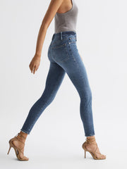 Reiss Jeans | Good American Exposed Button Skinny Jeans Indigo - Women