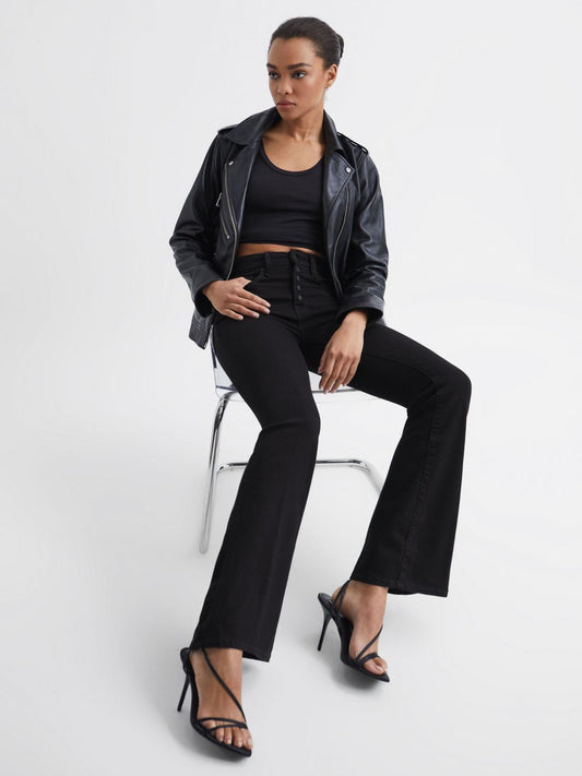 Reiss Jeans | Good American Flared Jeans Black - Women