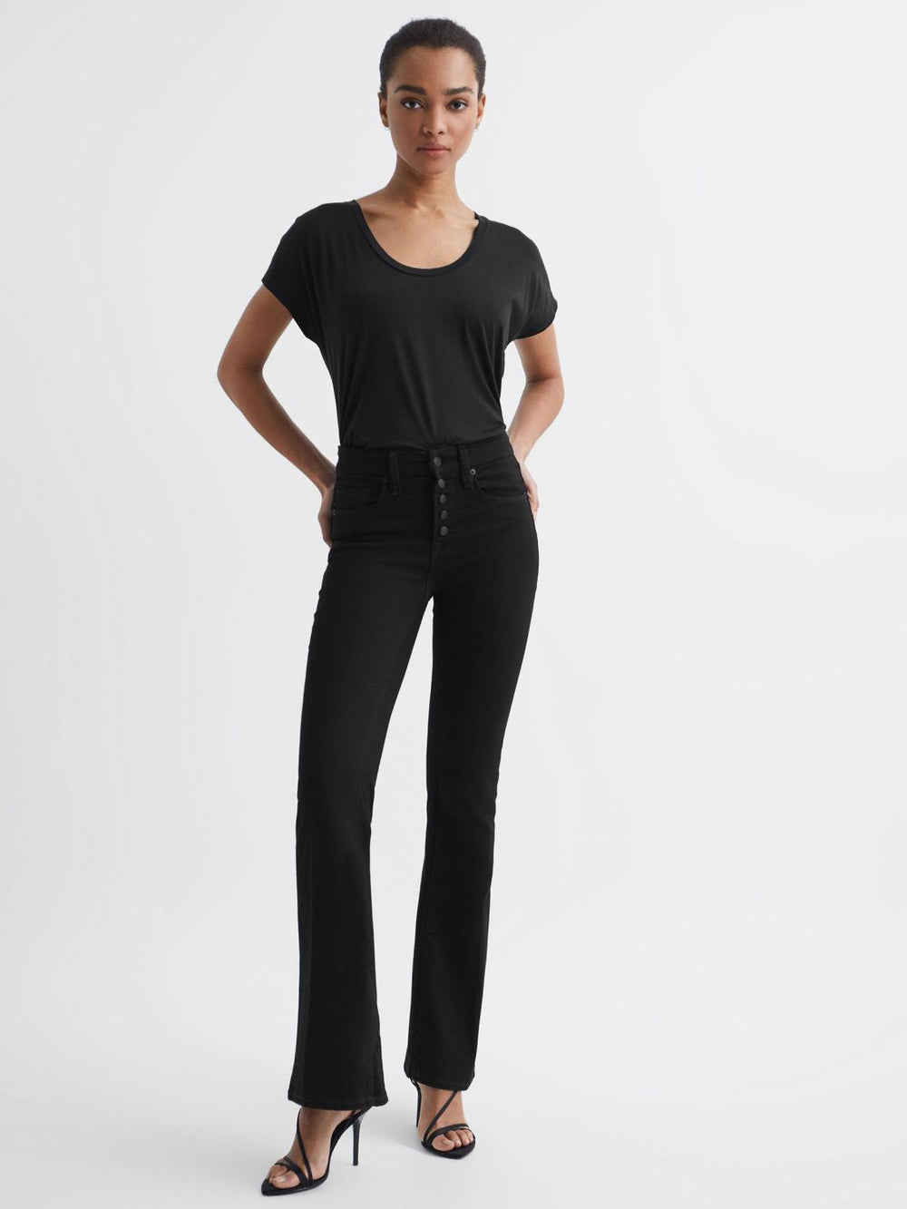 Reiss Jeans | Good American Flared Jeans Black - Women
