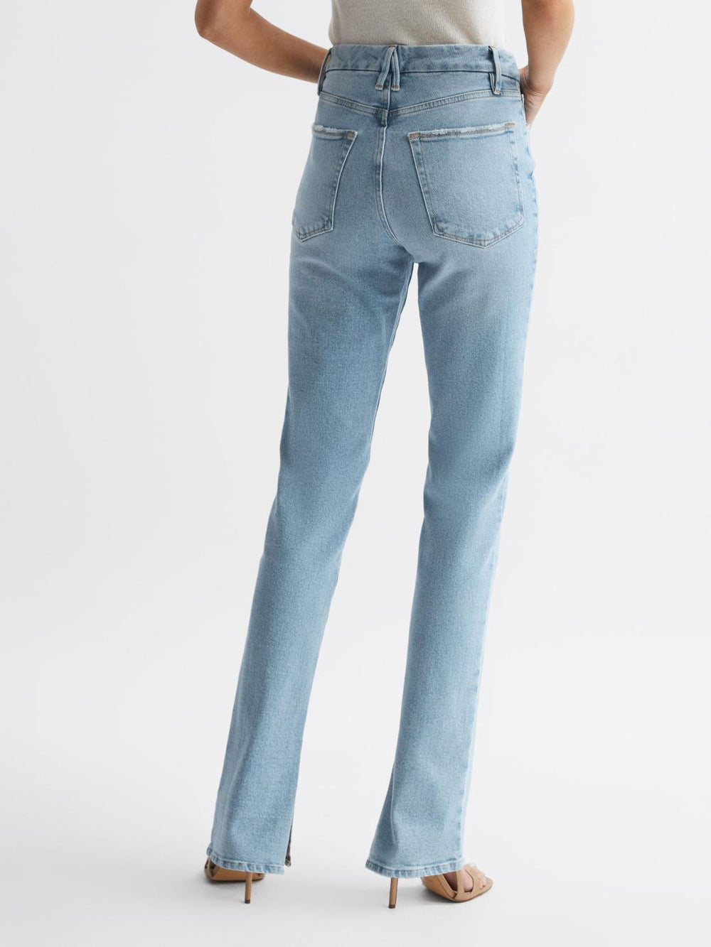 Reiss Jeans | Good American High Rise Inseam Split Jeans Mid Blue - Women