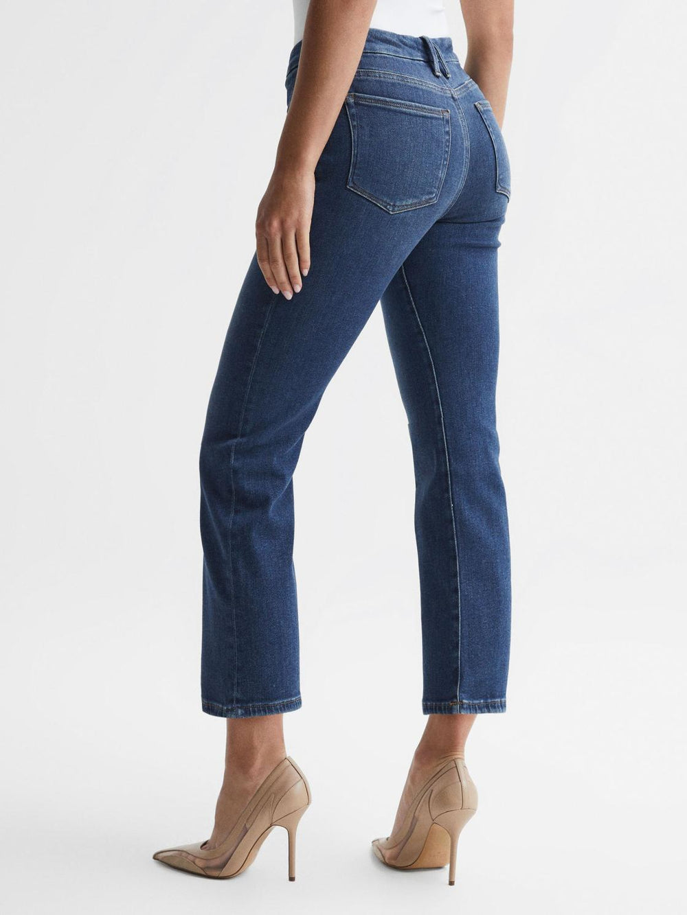 Reiss Jeans | Good American Mini Good Legs Crop Bootleg Jeans Dark Blue - Women
