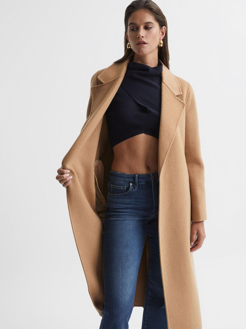 Reiss Jeans | Good American Mini Good Legs Crop Bootleg Jeans Dark Blue - Women