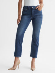 Reiss Jeans | Good American Mini Good Legs Crop Bootleg Jeans Dark Blue - Women