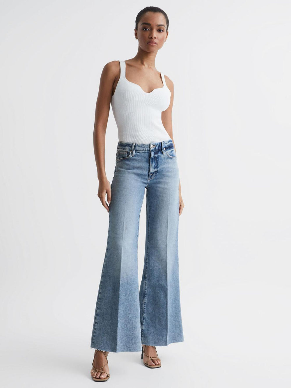 Reiss Jeans | Good American Palazzo Jeans Mid Blue - Women