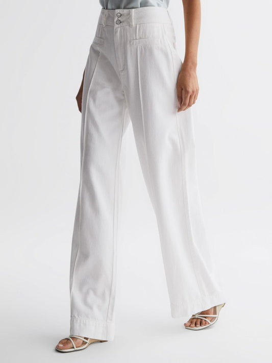 Reiss Jeans | Harper Paige High Rise Wide Leg Jeans Boss White - Women