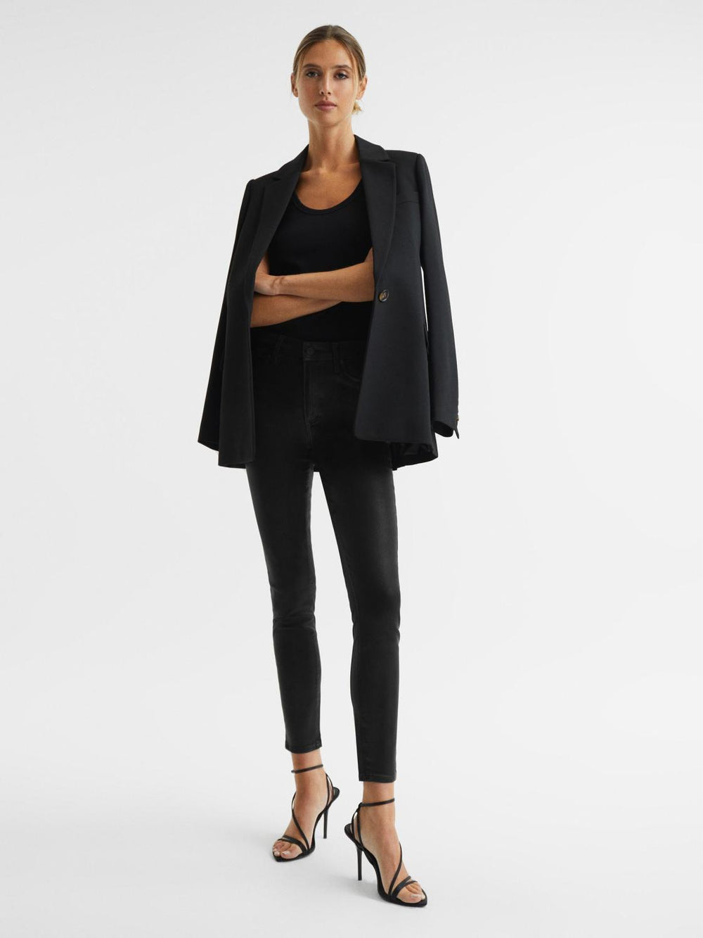 Reiss Jeans | Hoxton PAIGE Coated Skinny Jeans Black - Women