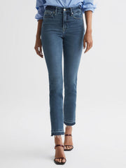 Reiss Jeans | Laurel Paige High Rise Flared Jeans Bellflower Distress - Women
