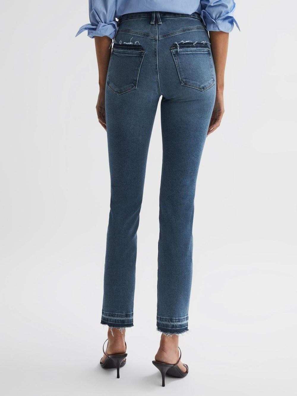 Reiss Jeans | Laurel Paige High Rise Flared Jeans Bellflower Distress - Women