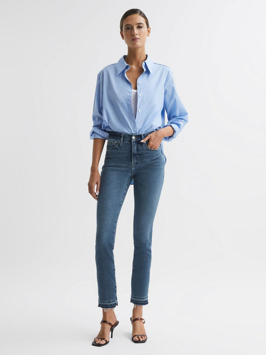 Reiss Jeans | Laurel Paige High Rise Flared Jeans Bellflower Distress - Women