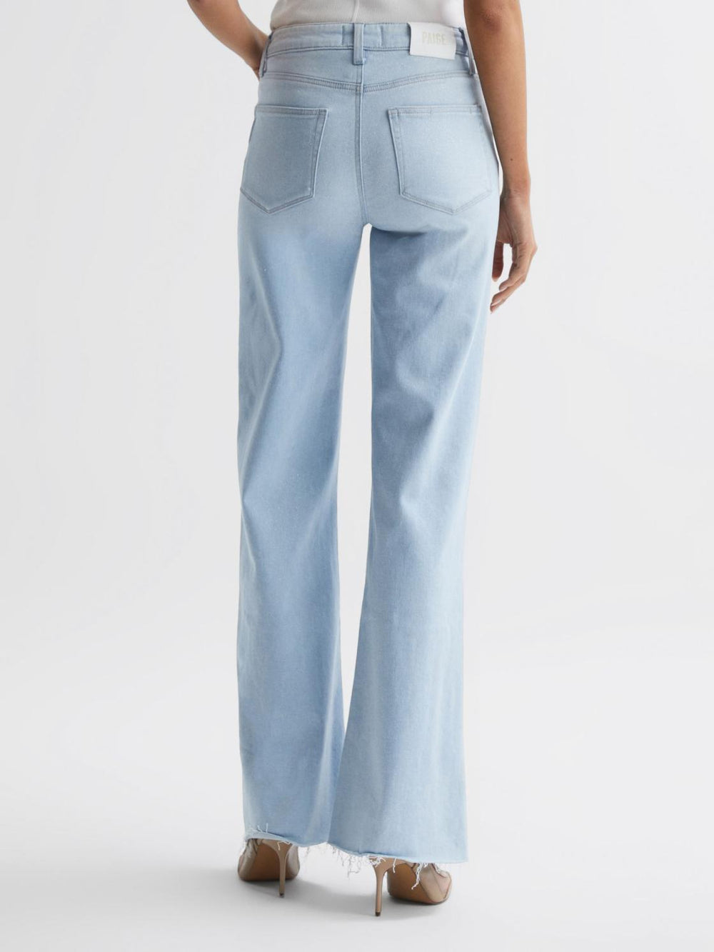 Reiss Jeans | Leenah Paige Metallic High Rise Flared Jeans Indigo Glitz - Women