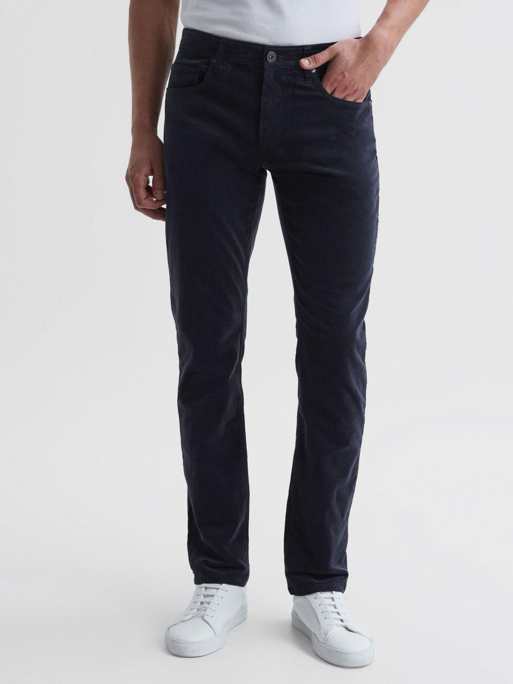 Reiss Jeans | Lennox Paige High Stretch Slim Fit Corduroy Jeans Deep Anchor - Men
