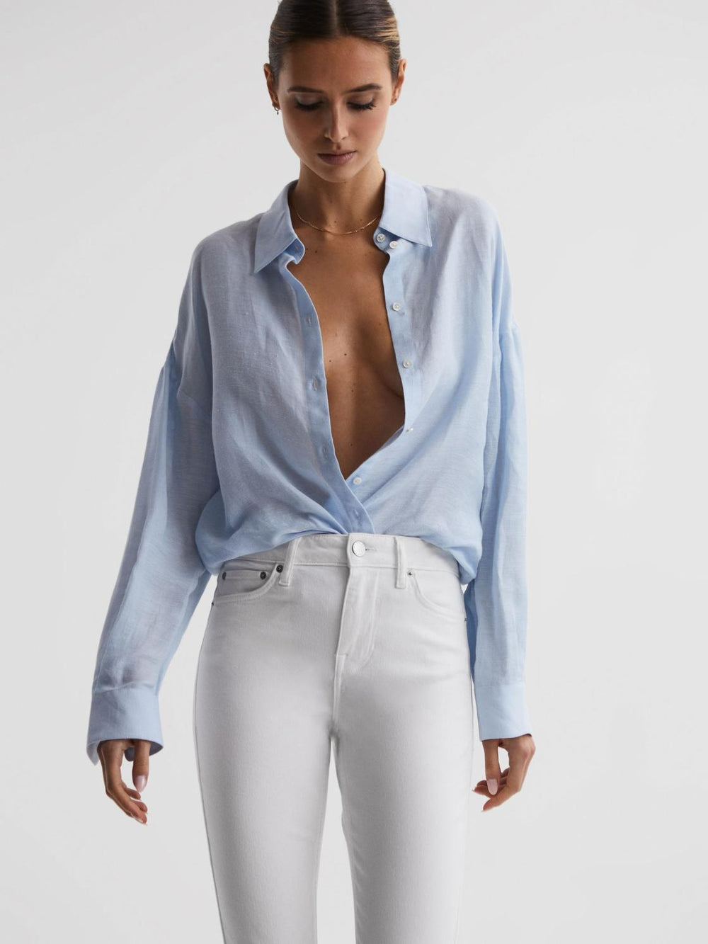 Reiss Jeans | Lux Mid Rise Skinny Jeans White - Women