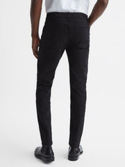 Reiss Jeans | Rufus Tapered Slim Fit Jersey Stretch Jeans Black - Men