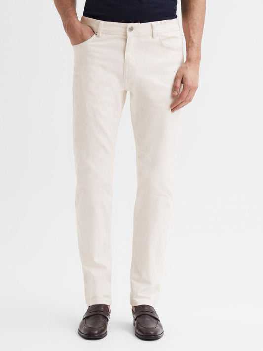 Reiss Jeans | Santorini Tapered Slim Fit Stretch Jeans Ecru - Men