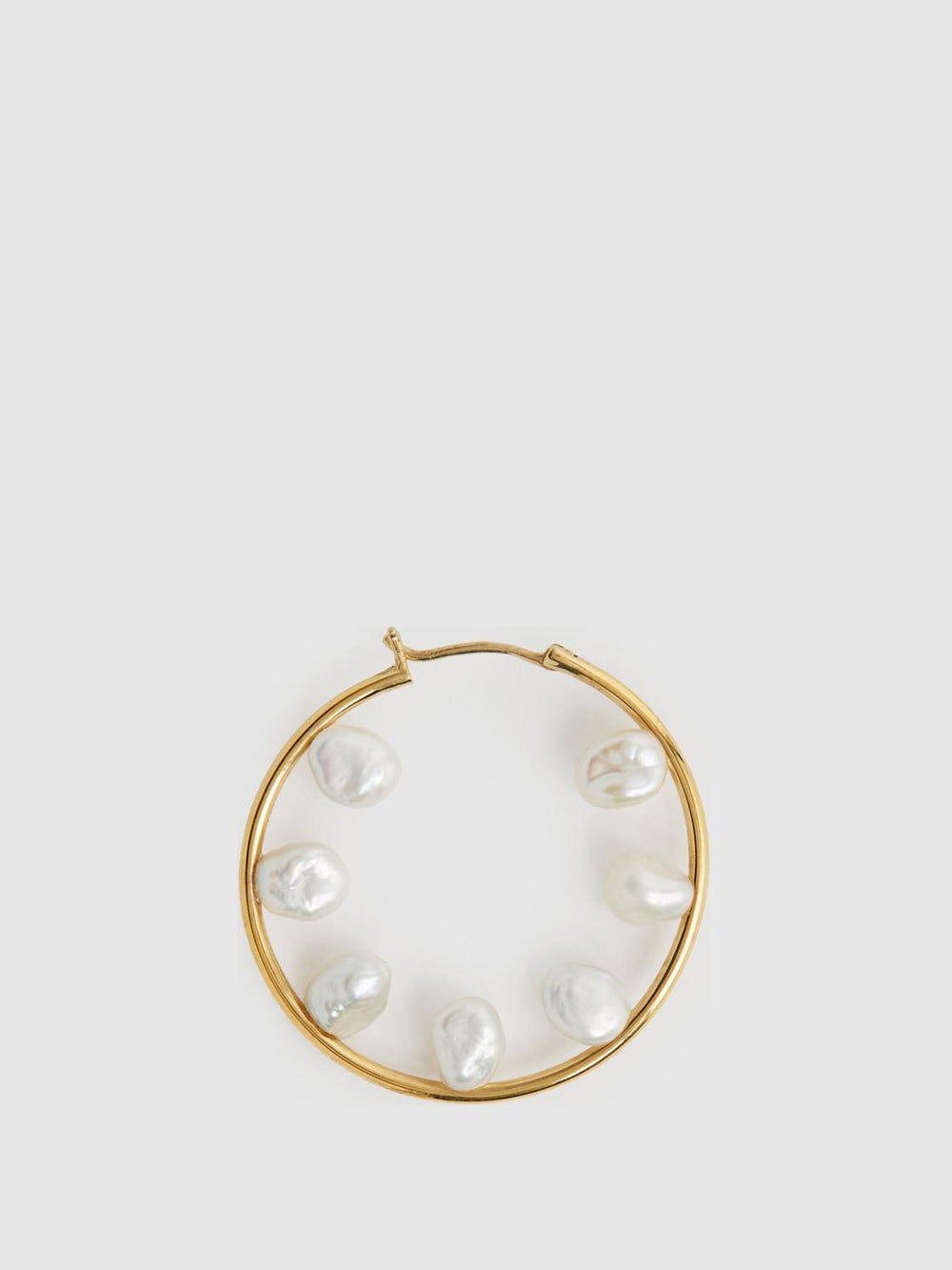 Reiss Jewellery | Baroque 35 Maria Black Hoop Earring Gold - Women