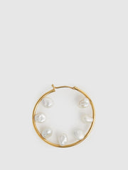 Reiss Jewellery | Baroque 35 Maria Black Hoop Earring Gold - Women
