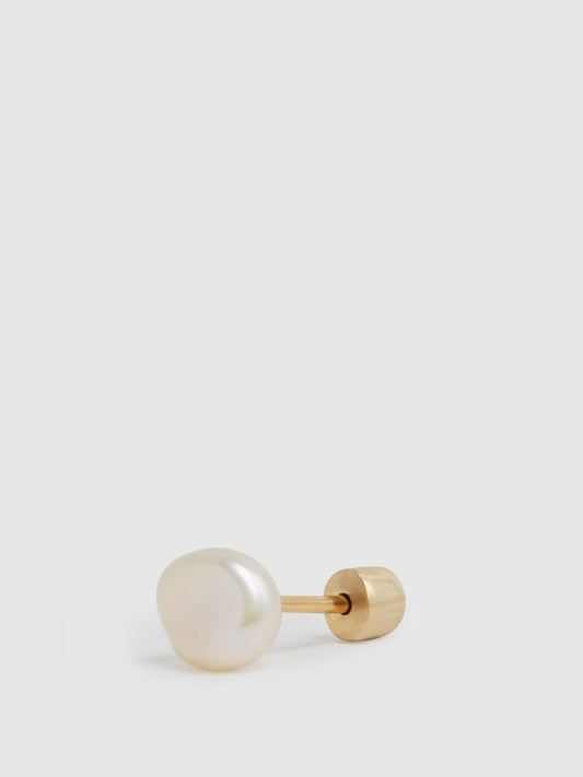 Reiss Jewellery | Baroque Maria Black Stud Earring Gold - Women
