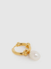 Reiss Jewellery | Cha Cha Maria Black Pearl Hoop Earring Gold - Women