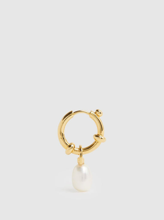 Reiss Jewellery | Cha Cha Maria Black Pearl Hoop Earring Gold - Women