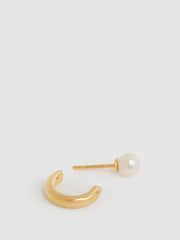 Reiss Jewellery | Frida Maria Black Pearl Earring Gold - Women