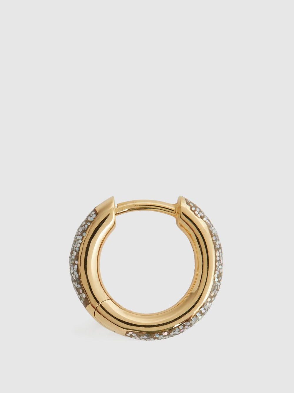 Reiss Jewellery | Kate Maria Black Glitter Huggie Earring Gold - Women