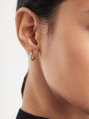 Reiss Jewellery | Kate Maria Black Glitter Huggie Earring Gold - Women