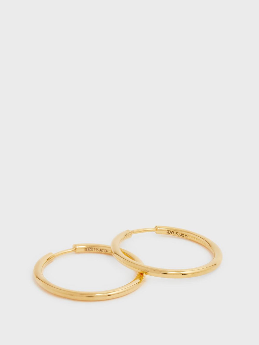 Reiss Jewellery | Senorita 20 Maria Black Hoop Earrings Gold - Women