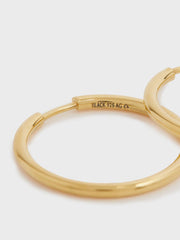 Reiss Jewellery | Senorita 20 Maria Black Hoop Earrings Gold - Women