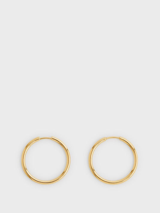 Reiss Jewellery | Senorita 20 Maria Black Hoop Earrings Gold - Women